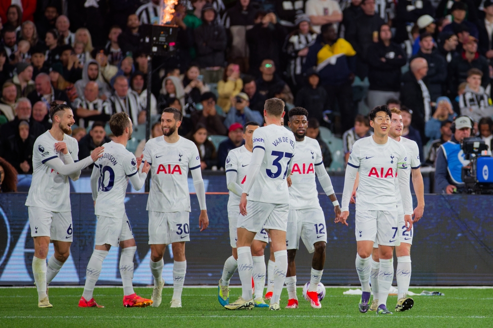 Celebración de los jugadores del Tottenham