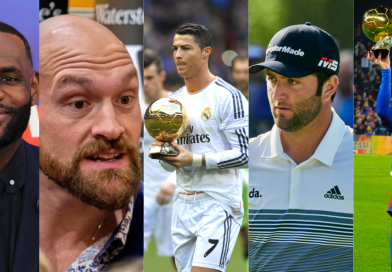 Lebron James, Tyson Fury, Cristiano Ronaldo, Jon Rahm, and Lionel Messi