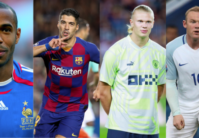 Thierry Henry, Luis Suarez, Erling Haaland, Wayne Rooney