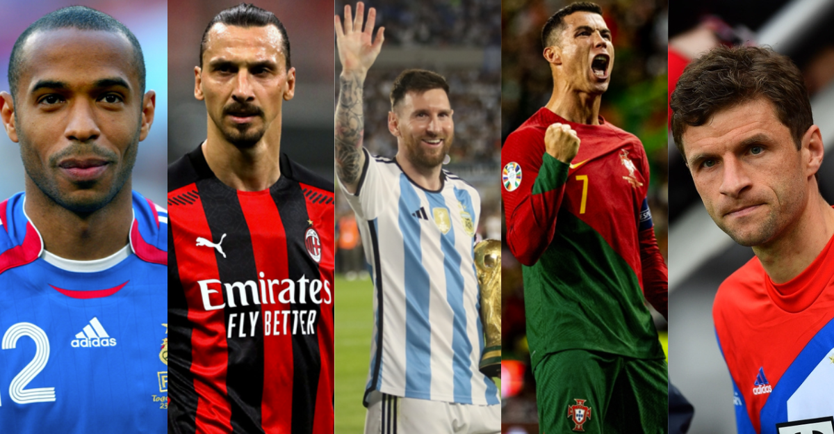 Henry, Zlantan, Messi, Ronaldo, Thomas Muller