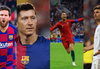 Lionel Messi, Robert Lewandowski, Cristiano ronaldo, Thomas Muller