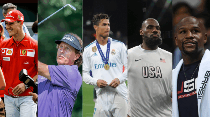 Michael Schumacher, Cristiano Ronaldo, Lebron James, Floyd Mayweahter