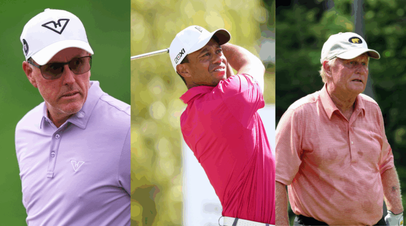 Phil Mickelson, Tiger woods, Jack Nicklaus