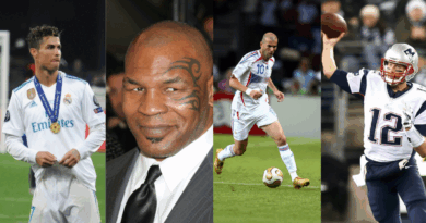 Cristiano Ronaldo, Mike Tyson, Zinedine Zidane, Tom Brady