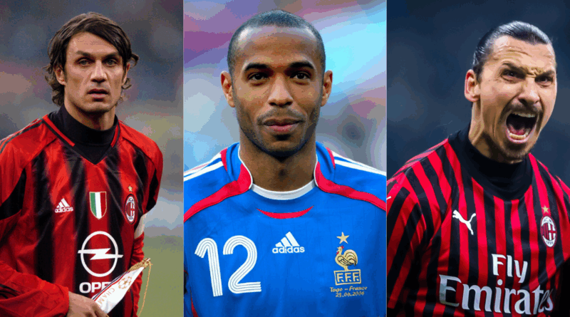 Paolo Maldini, Thierry Henry, Zlatan Ibrahimovic.