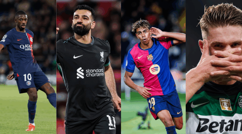 Ousmane Dembele, Mohamed Salah, Lamine Yamal, Viktor Gyokeres