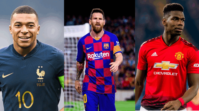 Kylian Mbappe, Lionel Messi, Paul Pogba