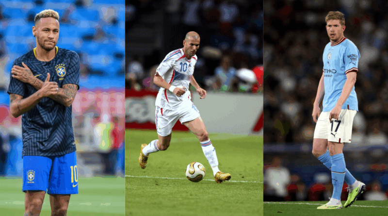 Neymar, Zidane, De Bruyne