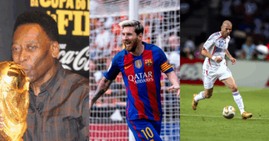 Pele, Lionel Messi, Zinedine Zidane