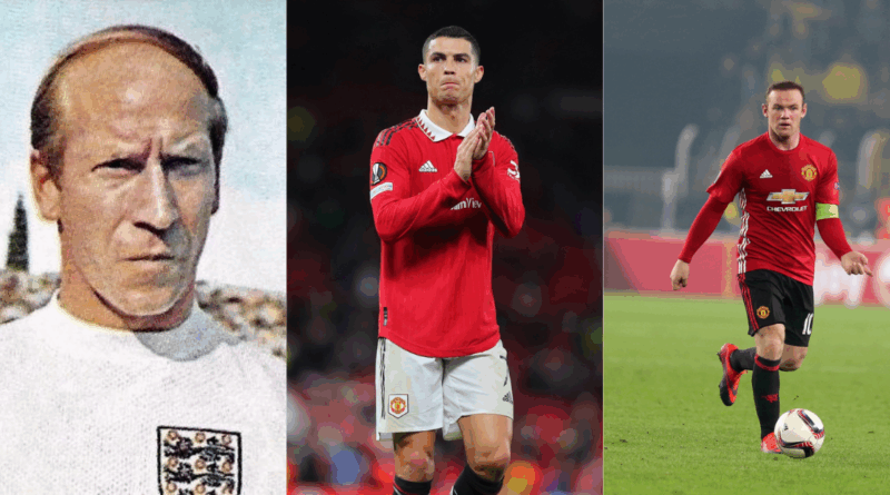 Bobby Charlton, Cristiano ronaldo, Wayne rooney