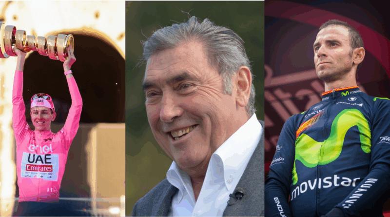 Tadej Pogacar, eddy Merckx alejandro valverde