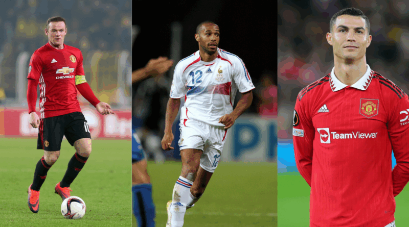 Wayne Rooney, Theirry Henry, Cristiano Ronaldo