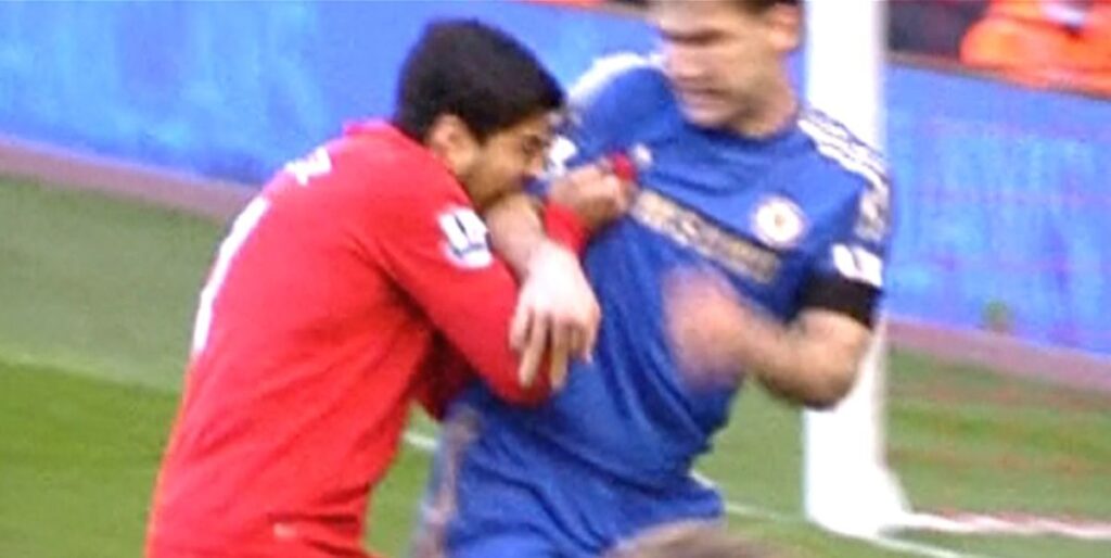 Luis Suarez Bites Branislav Ivanovic (2013)