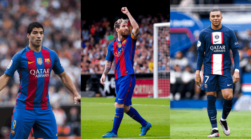 Luis Suarez, Lionel Messi, Mbappe