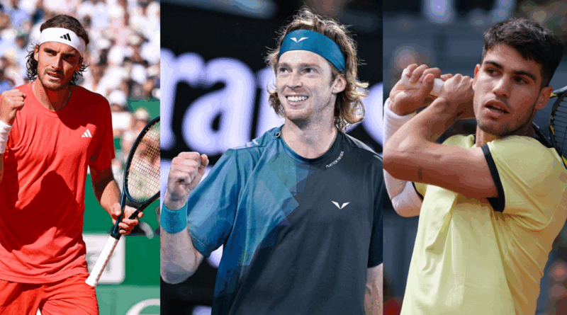 Stefanos Tsitsipas, Andrey Rublev, Carlos Alcaraz
