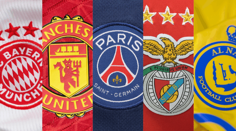 Bayern Munich, Manchester United, PSG, Benfica, Al Nassr