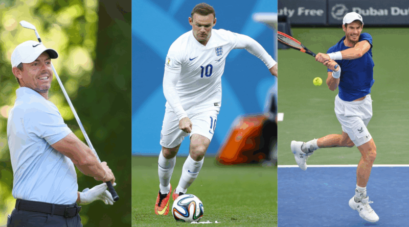 Rory Mcllroy, Wayne Rooney, Andy Murray