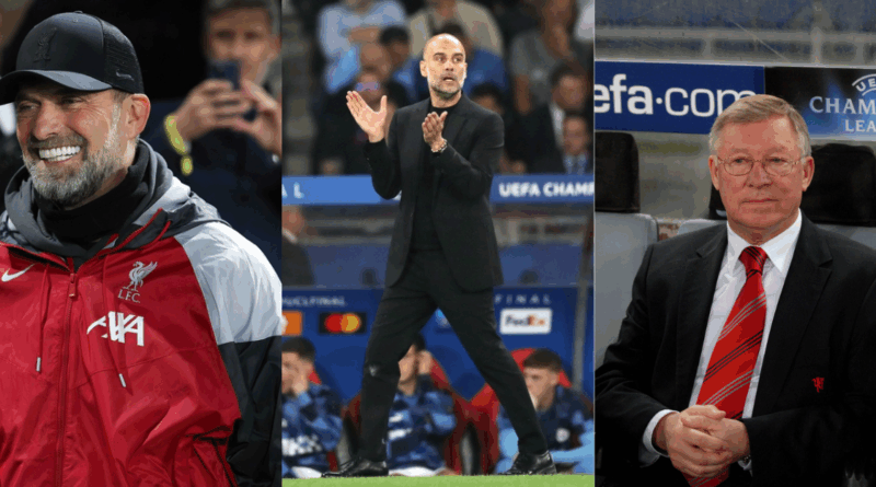 Jurgen Klopp, Pep Guardiola, Alex Ferguson