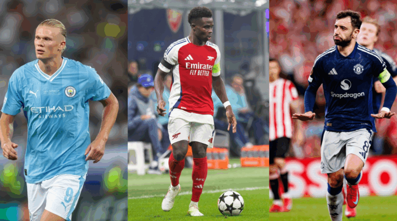 Haaland, Bukayo Saka, Bruno Fernandes