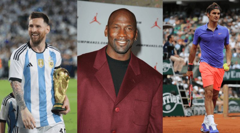 Lionel Messi, Michael Jordan, Roger Federer