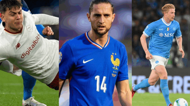 Paulo Dybala, Adrien Rabiot, Kevin De Bruyne