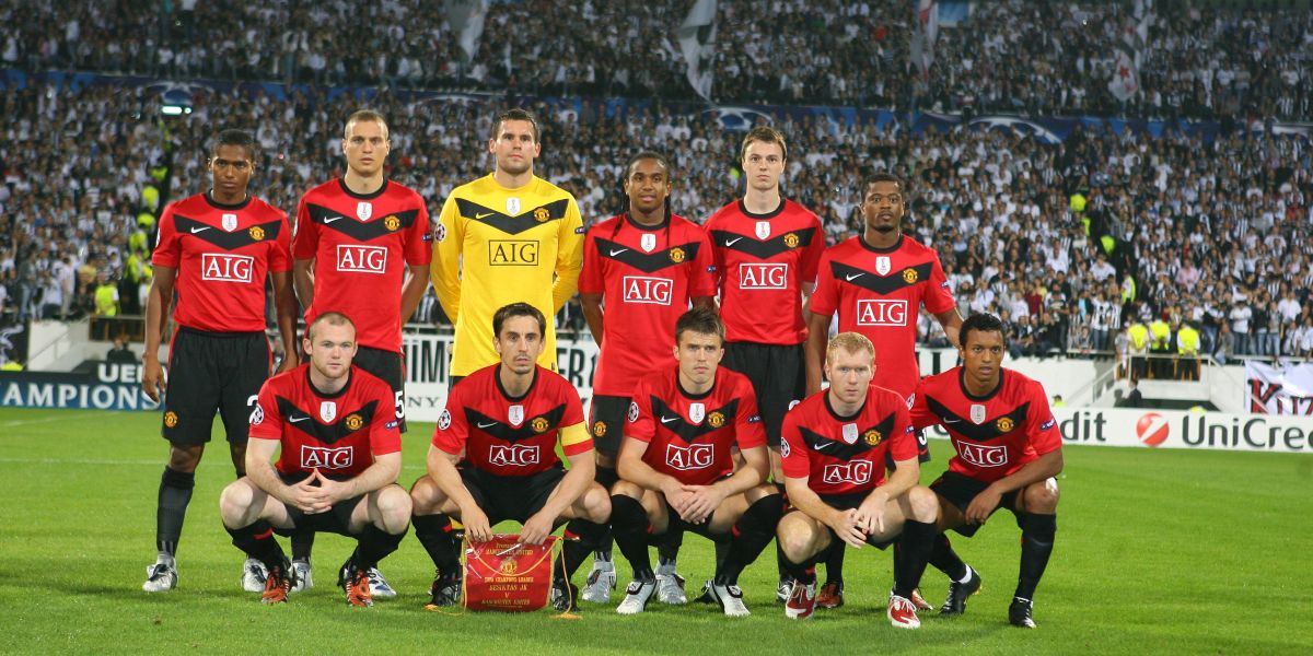 El once titular de Manchester United en su legendario triunfo 4-3 sobre el City en 2009