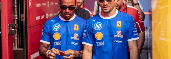 Charles Leclerc and Lewis Hamilton