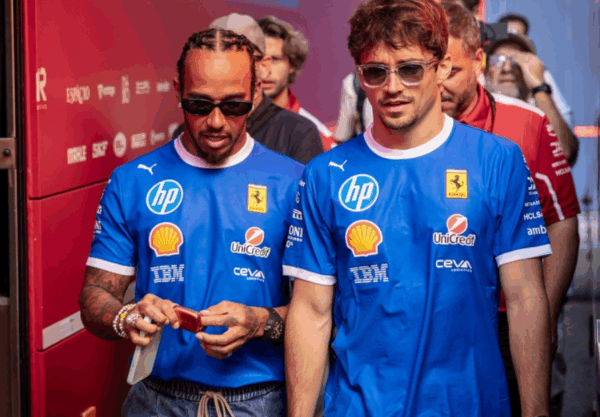 Charles Leclerc and Lewis Hamilton