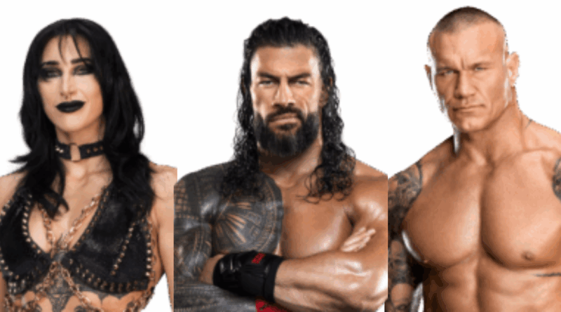 rhea ripley, roman reigns, randy orton