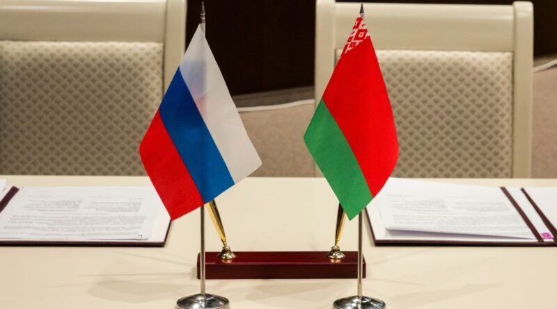 Russian, Belarus flags