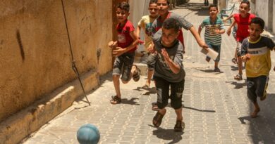 Palestinian kids playing ball