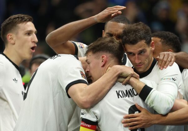 Leon Goretzka fra Tyskland scorer målet og fejrer under Uefa Nations League 2025