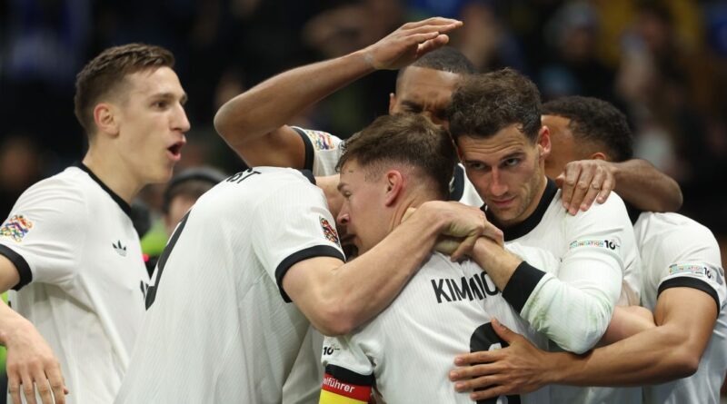 Leon Goretzka fra Tyskland scorer målet og fejrer under Uefa Nations League 2025