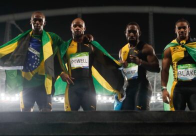 Asafa Powell, Yohan Blake, Nickel Ashmeade and Usain Bolt