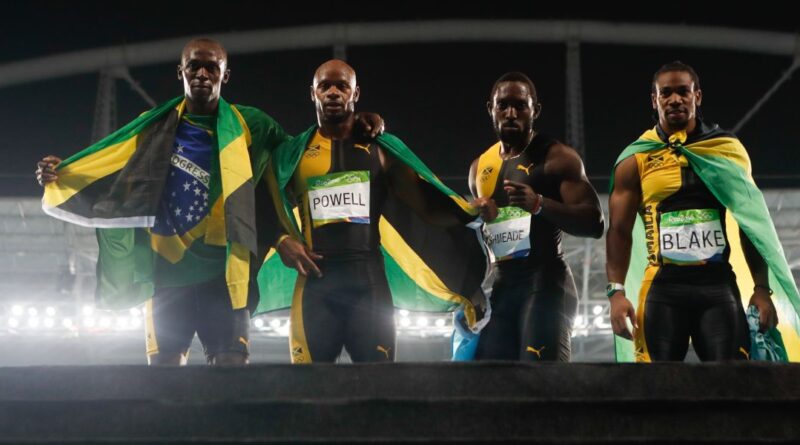 Asafa Powell, Yohan Blake, Nickel Ashmeade and Usain Bolt