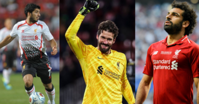 Alison Becker, Luis Suarez, Mohamed Salah