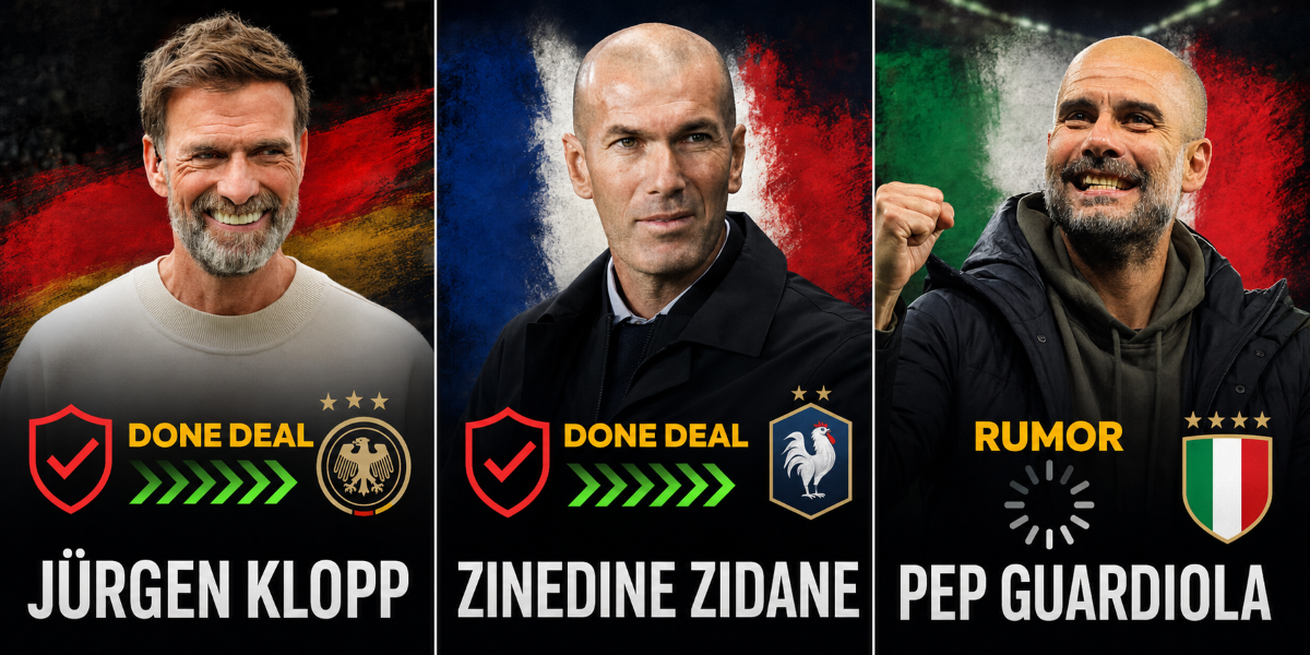 Zidane, Klopp and Guardiola could make the 2030 World Cup a tactical blockbuster
