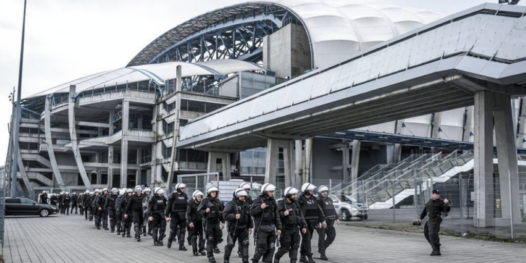 Lech Poznań Stadium with Police