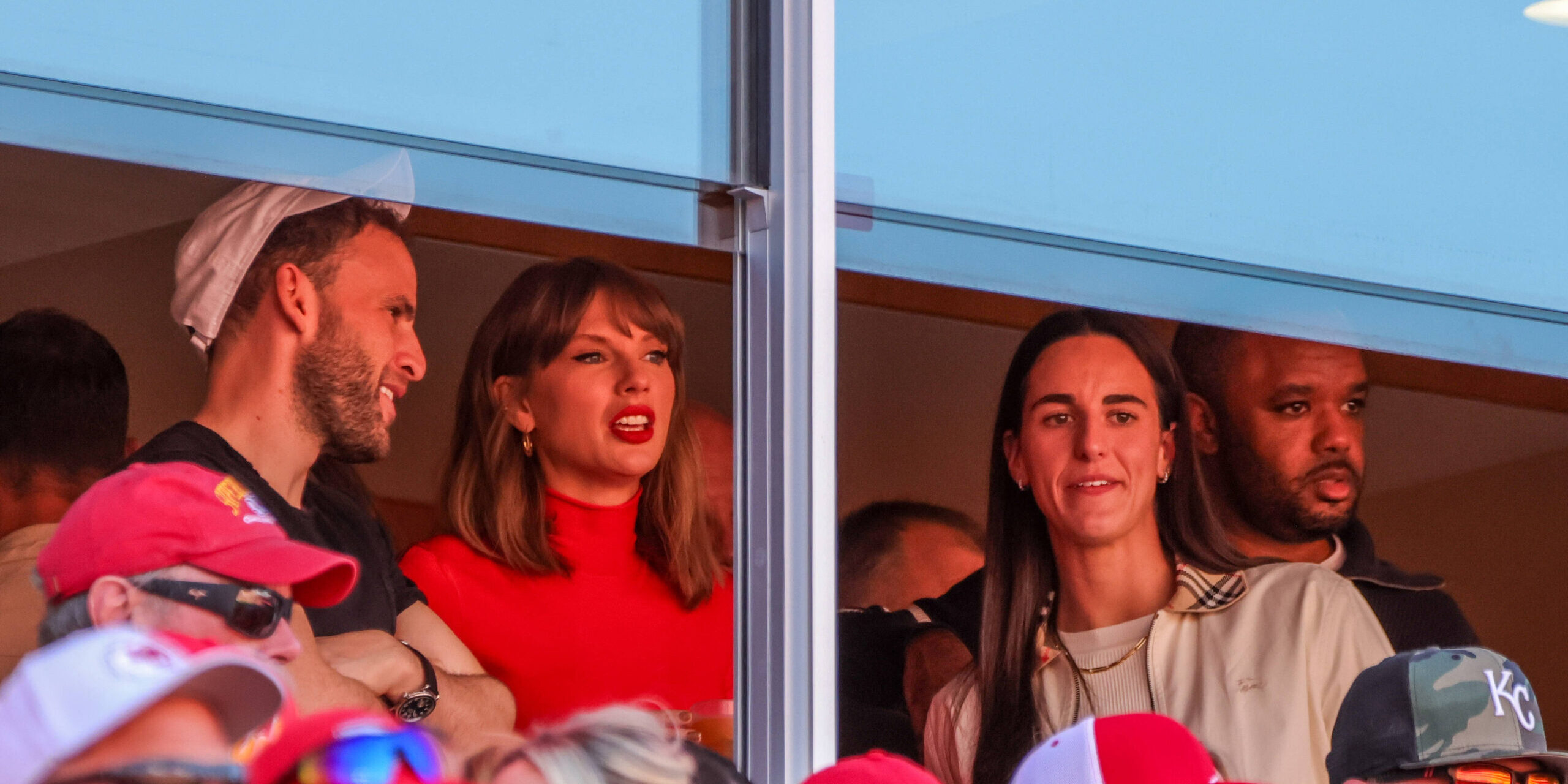 Taylor Swift reacts to fan filming her at Chiefs game before security intervenes